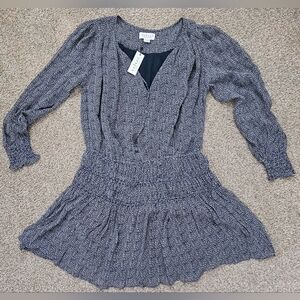 Navy Print Long Sleeve Dress, by Velvet